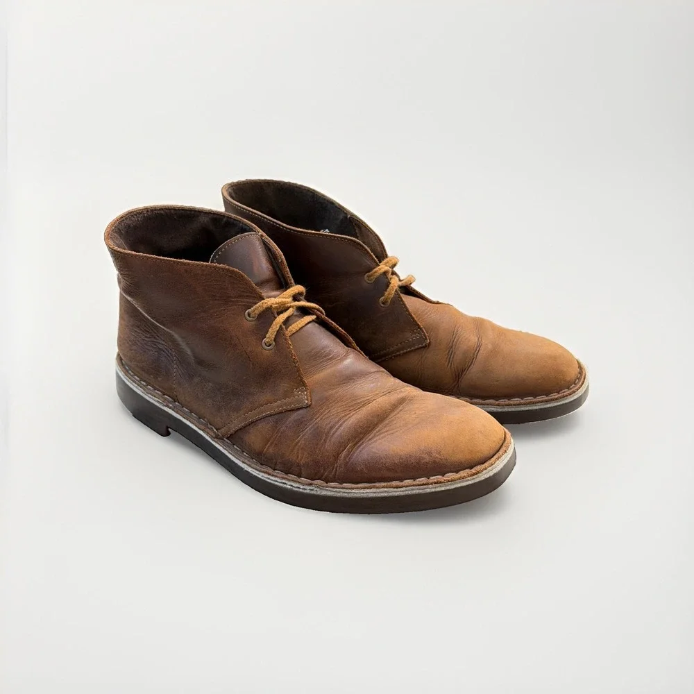Men's Classic Leather Clark's Chukka Lace Up Boots Outdoors Classic Shoes US11